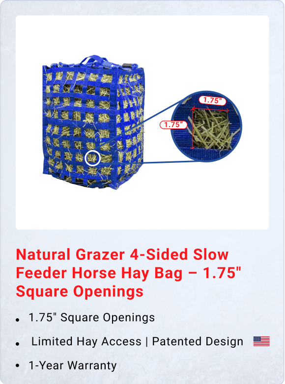 Natural Grazer 4 Sided Slow Feeder Hay Bag, 1.75 in Openings