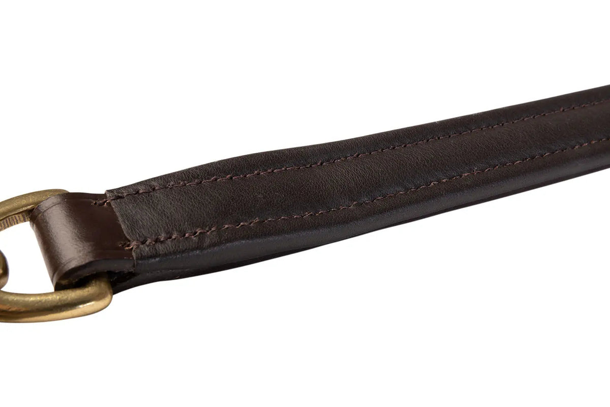 Huntley Equestrian English Leather Lead with Brass Chain