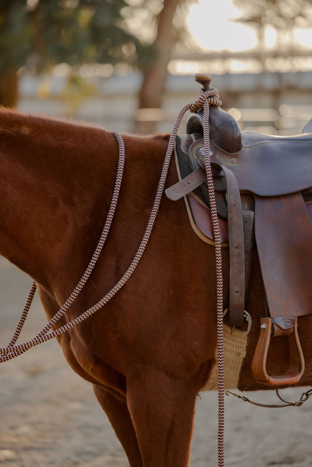 Andrea Equine 22 ft Mecate Reins, Hand Spliced