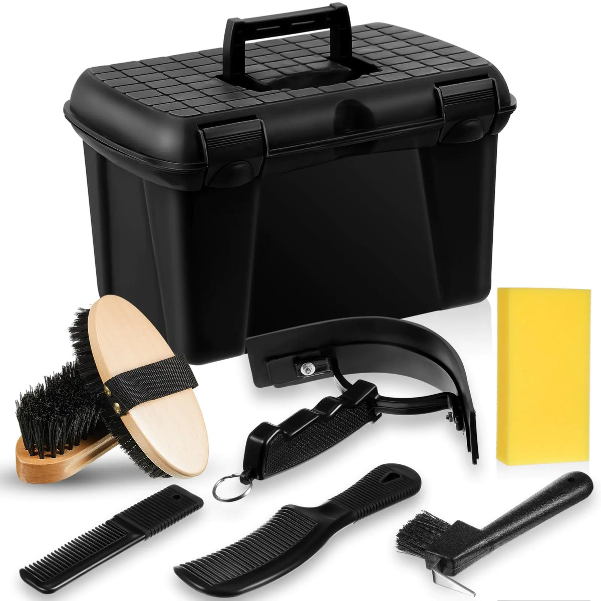 8 Piece Horse Grooming Kit with Tote Box