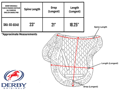 Fleece Padded Contour All Purpose English Saddle Pad