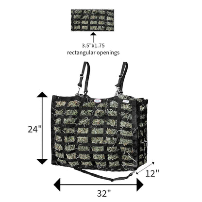 4 Sided Slow Feeder Hay Bag, 1 Bale, 3.5 x 1.75 in Openings