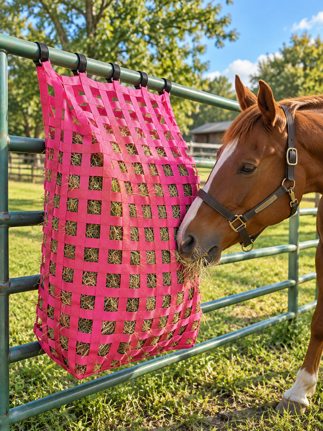 Gate Mount Slow Feed Hay Feeder, 2 in Openings