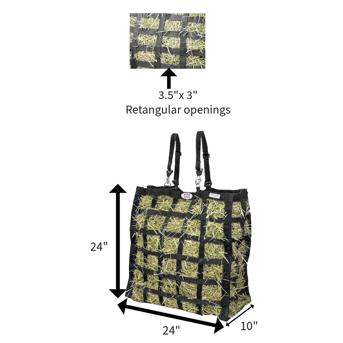 4 Sided Easy Feeder Hay Bag, 3.5 x 3 in Openings
