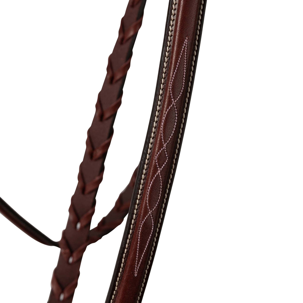 Fancy Stitched Laced Leather Schooling Reins