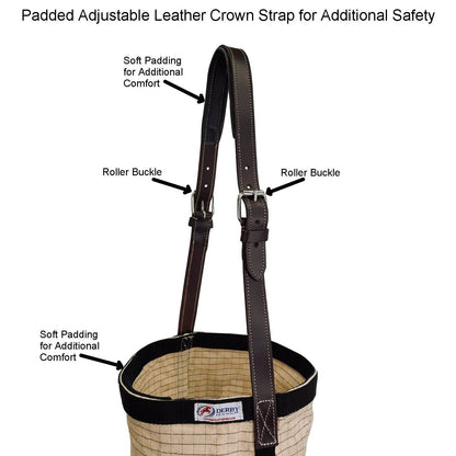 Canvas Feed Bag with Padded Leather Crown, No Spill