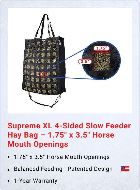 XL Slow Feeder Hay Bag, 2 in Square Openings