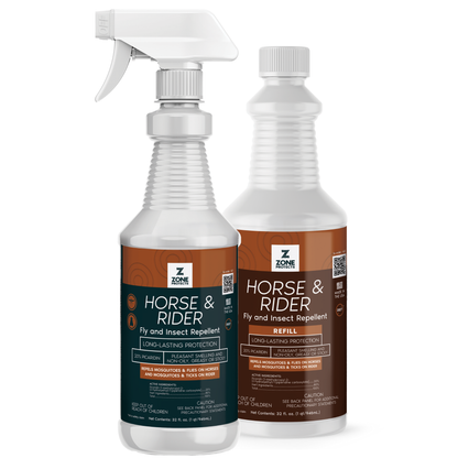 Zone Horse & Rider Fly Repellent, 32 oz Spray plus 32 oz Refill