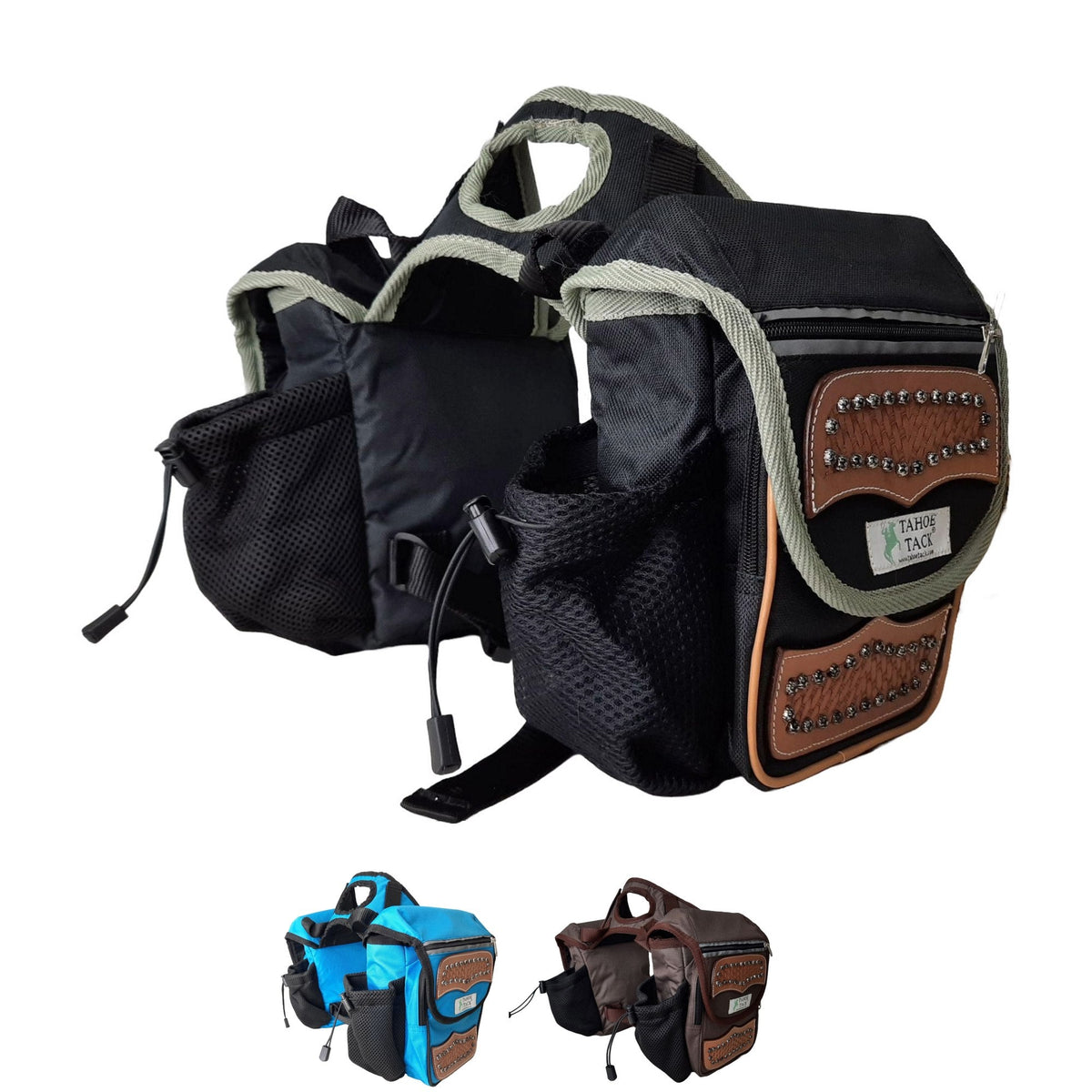 Padded Saddle Horn Bag with Tooled Leather