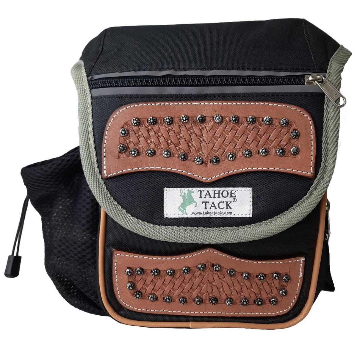 Padded Saddle Horn Bag with Tooled Leather