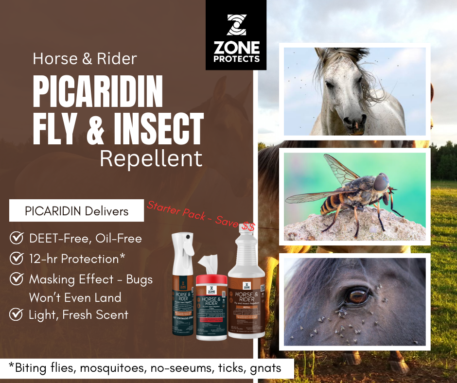 Zone Horse & Rider Fly Repellent Starter Pack: Spray, Refill and Wipes