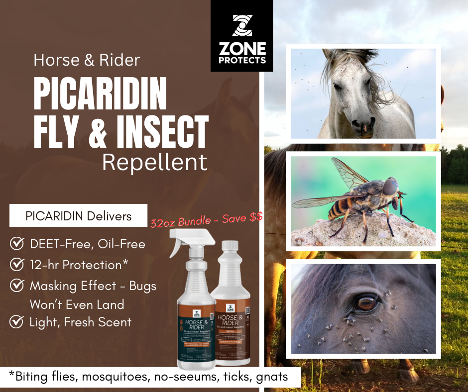 Zone Horse & Rider Fly Repellent, 32 oz Spray plus 32 oz Refill