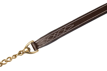 Huntley Equestrian English Leather Lead with Brass Chain