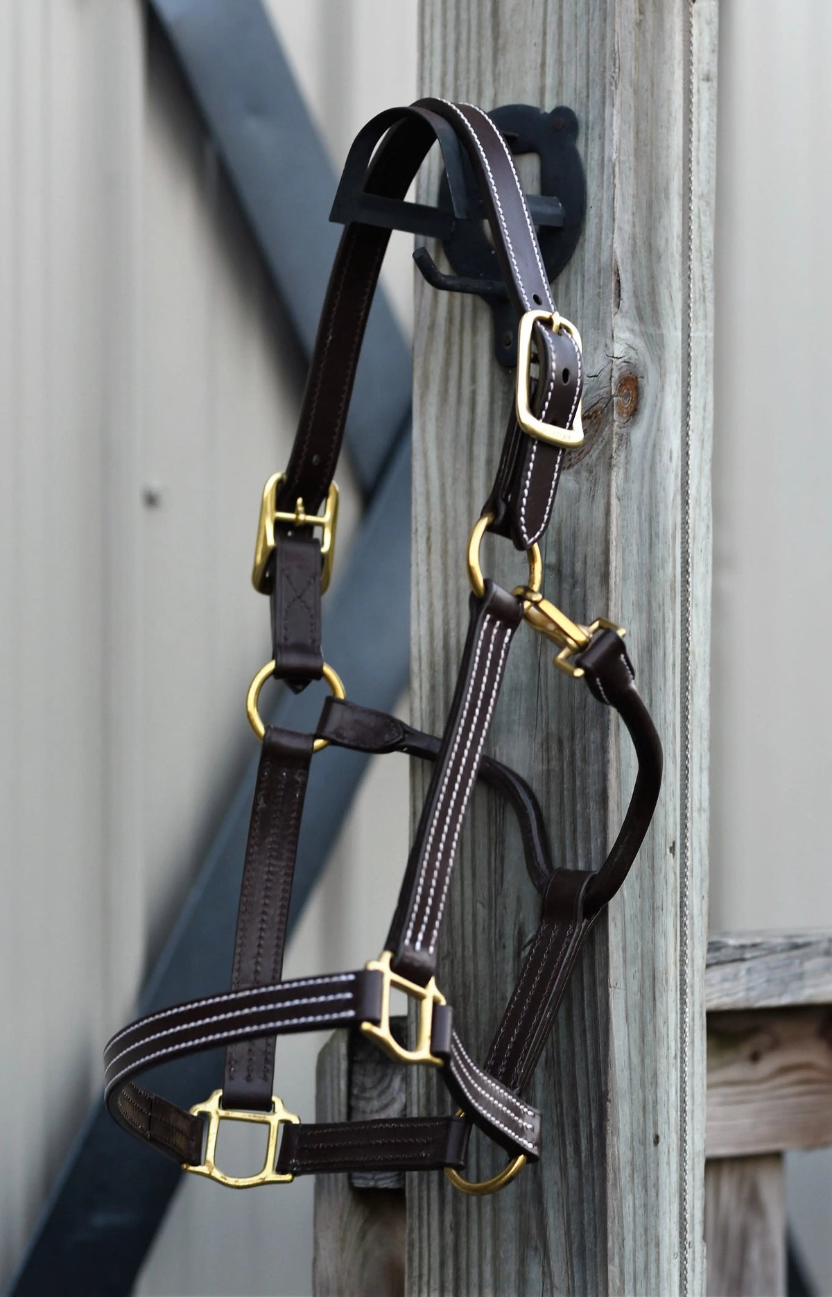 Huntley Equestrian Premium Leather Halter, Triple Stitched
