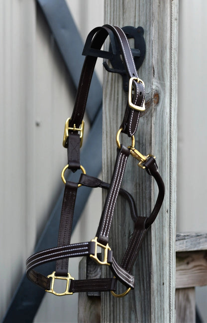 Huntley Equestrian Premium Leather Halter, Triple Stitched