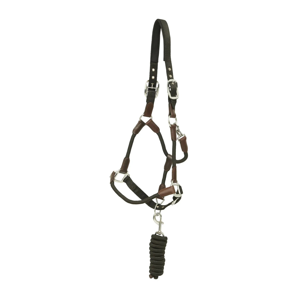 Huntley Nylon Halter with Removable Lead, Black