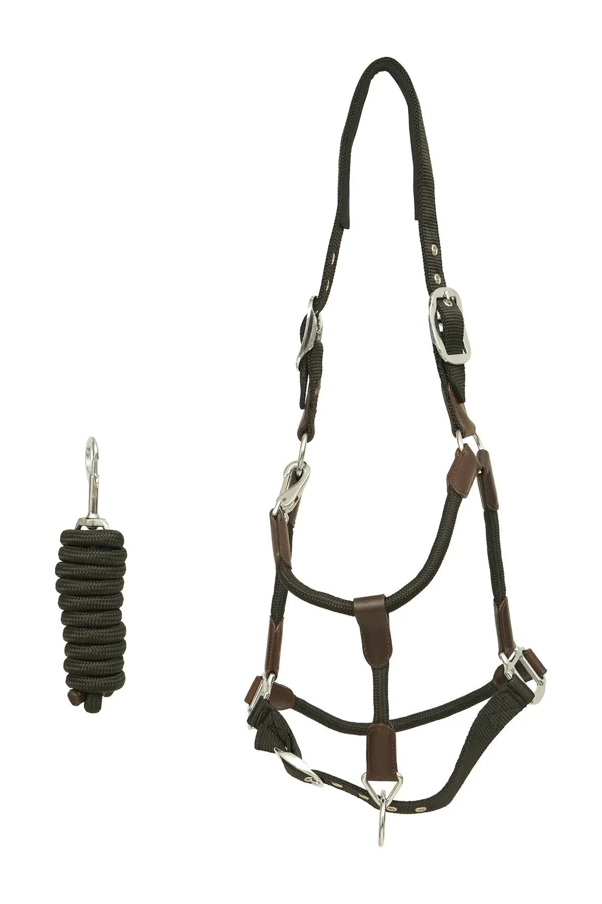 Huntley Nylon Halter with Removable Lead, Black