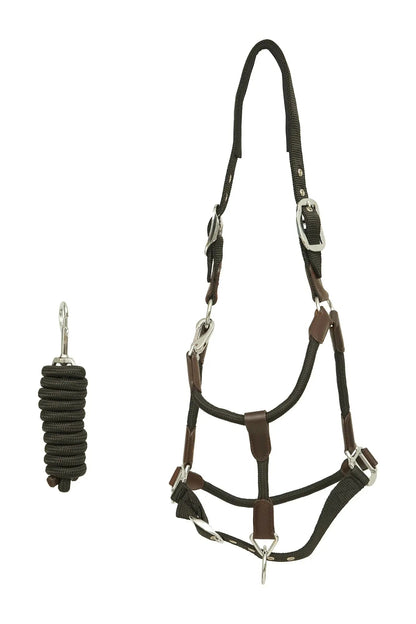 Huntley Nylon Halter with Removable Lead, Black