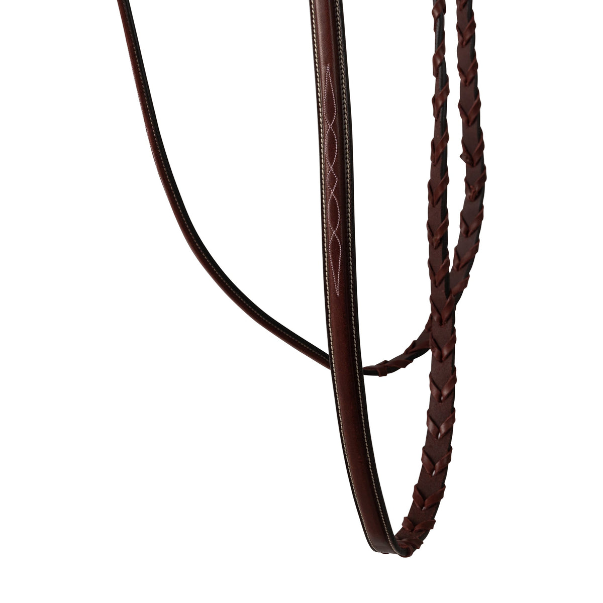 Fancy Stitched Laced Leather Schooling Reins