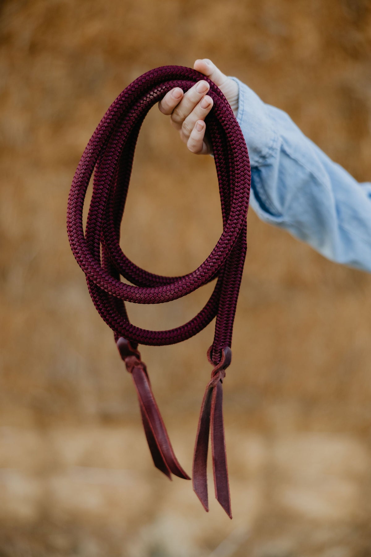 Andrea Equine 10 ft Loop Reins, Hand Spliced