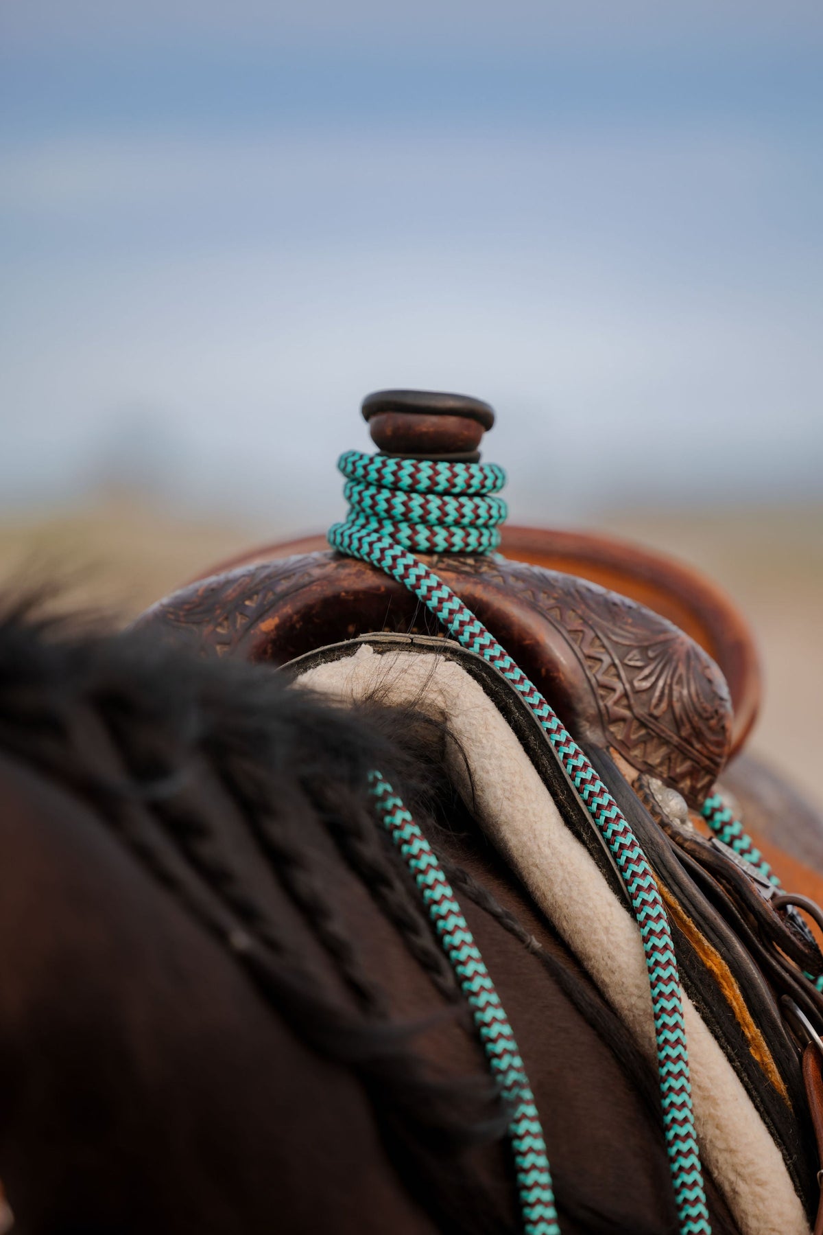 Andrea Equine 22 ft Mecate Reins, Hand Spliced