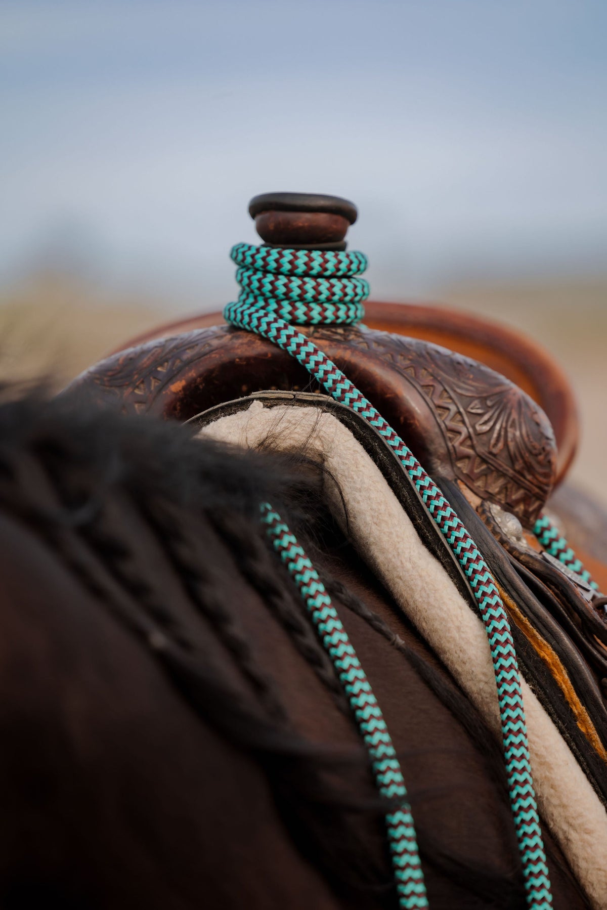 Andrea Equine 22 ft Mecate Reins, Hand Spliced