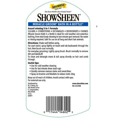Absorbine ShowSheen Miracle Groom Waterless Bath Spray, 32 oz