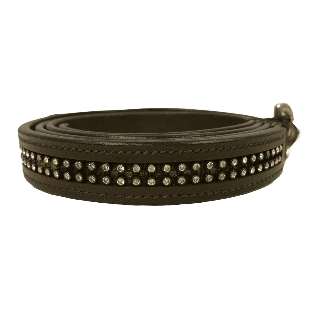 Derby Originals Crystal Inlay Leather Lead with Chain, 72 in