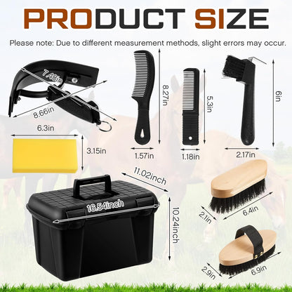 8 Piece Horse Grooming Kit with Tote Box
