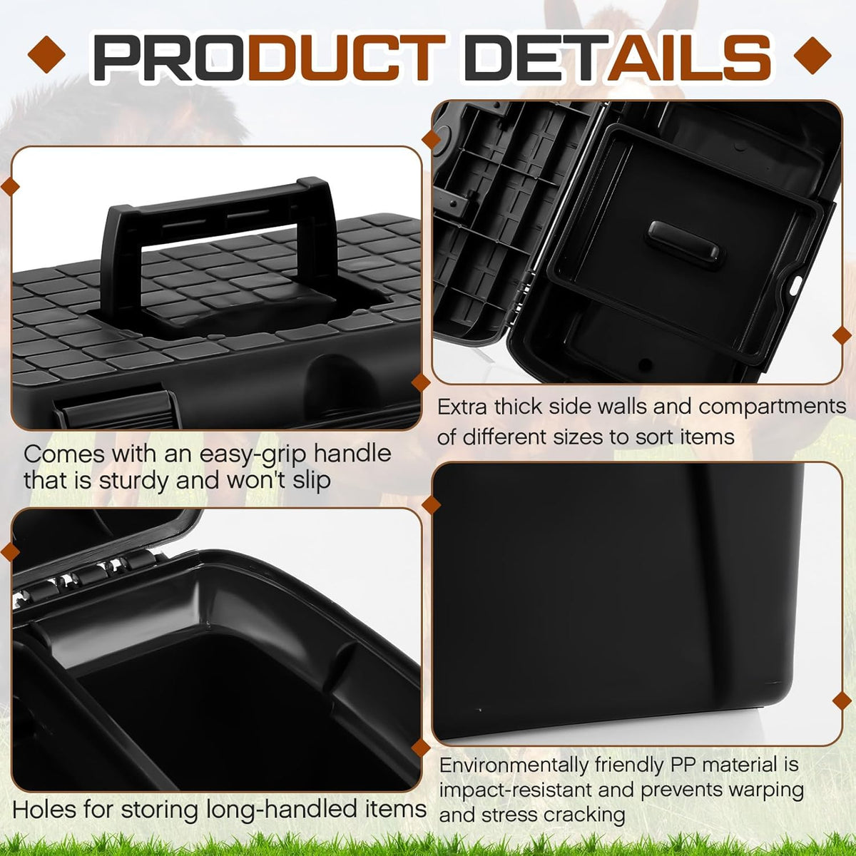 8 Piece Horse Grooming Kit with Tote Box