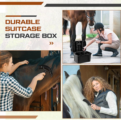 8 Piece Horse Grooming Kit with Tote Box