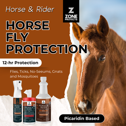Zone Horse & Rider Fly Repellent Starter Pack: Spray, Refill and Wipes