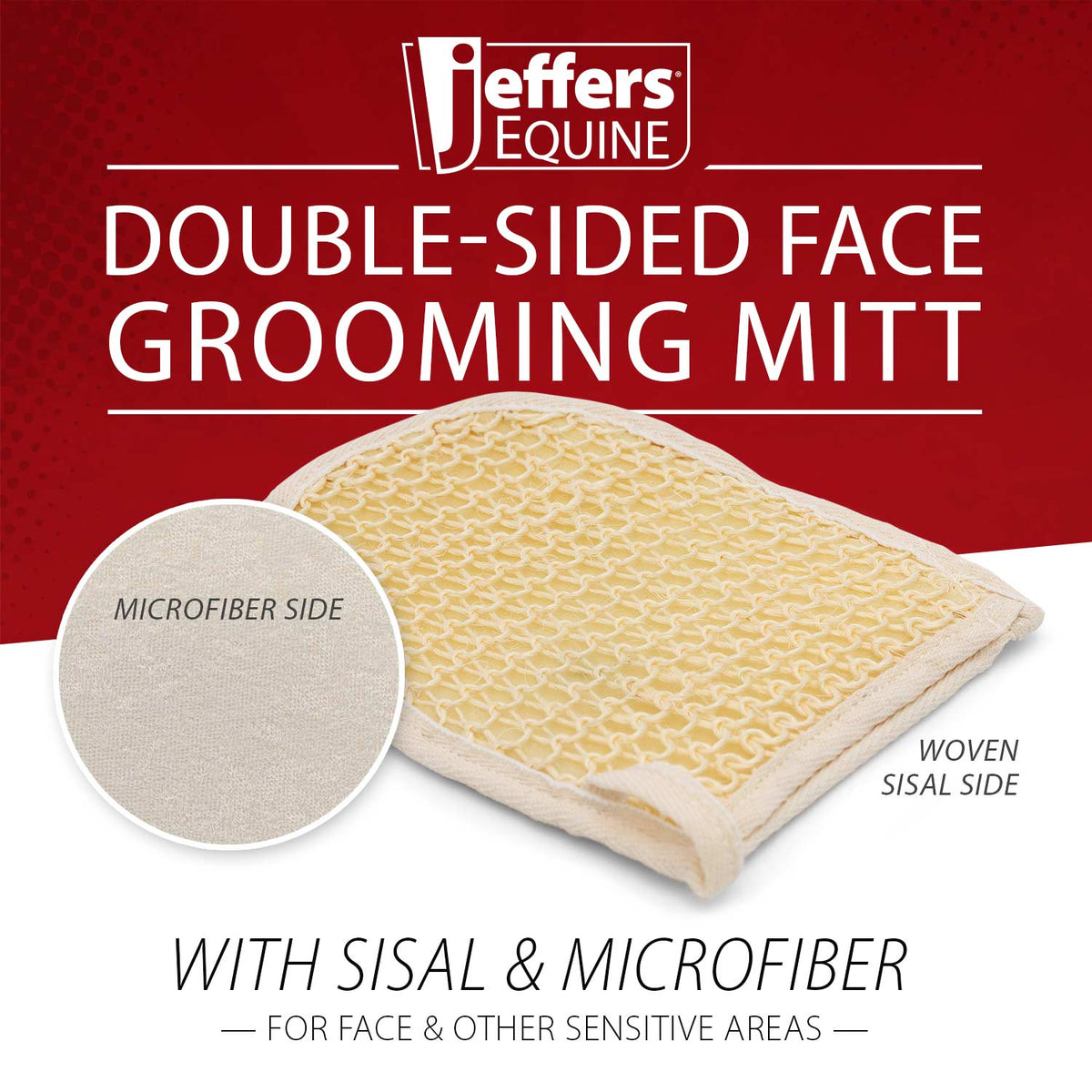 Jeffers Sisal and Microfiber Face Grooming Mitt