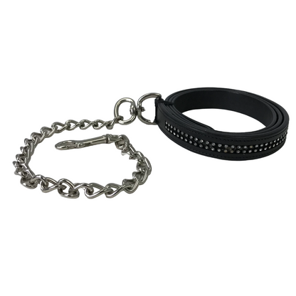 Derby Originals Crystal Inlay Leather Lead with Chain, 72 in